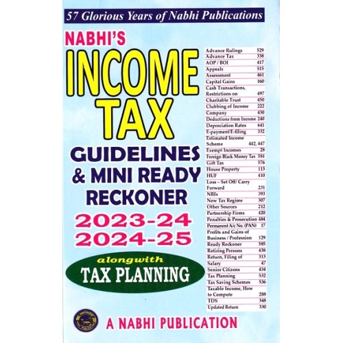 Nabhi's Income Tax Guidelines & Mini Ready Reckoner 2023-24 & 2024-25 Alongwith Tax Planning